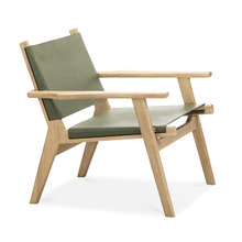 Lavell Cowhide Leather & Teak Wood Armchair